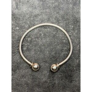 Vintage Silver Silver 925 Open Cuff Twist Off End Empty Charm Bracelet
